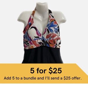 Krista halter tropical print one piece.